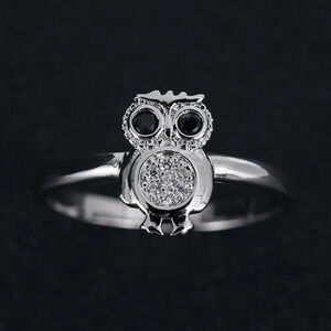 925 Silver Plated 3A CZ Cute Ring for Men Women, FB16FA1042